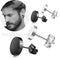 2 Pairs Of 316L Surgical-Steel Black & Silver Flat Round Men Women Stud Earrings